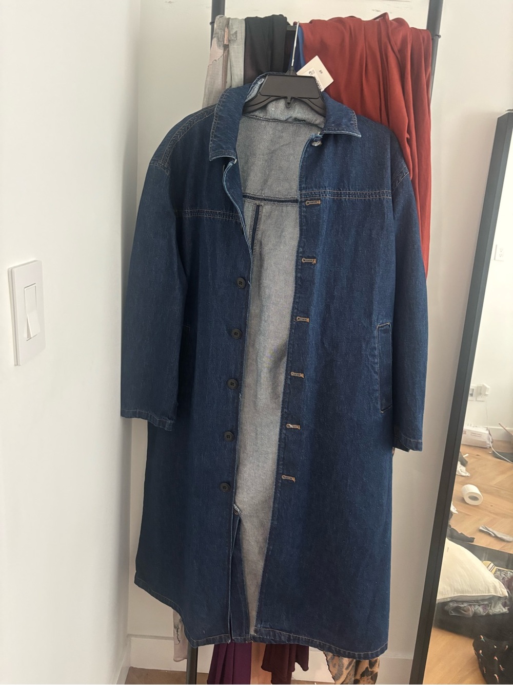 Women’s HM Dark Blue Denim Long Coat